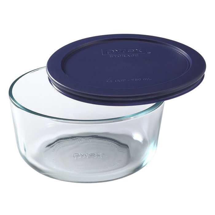 Pyrex Simply Store 10-Piece Glass Food Storage Set with Blue Lids N3