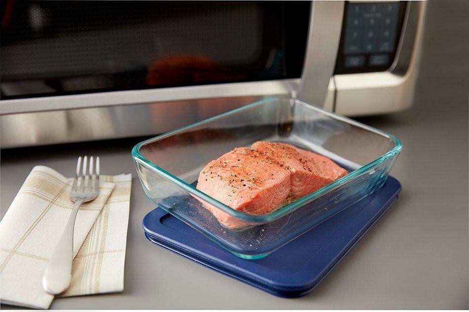 Pyrex Simply Store 10-Piece Glass Food Storage Set with Blue Lids N5