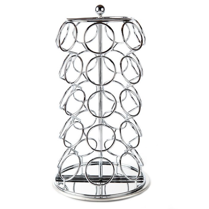 Lily's Home K Cup Holder Carousel for 35 K-Cups in Chrome. K Cup Storage in Style N3