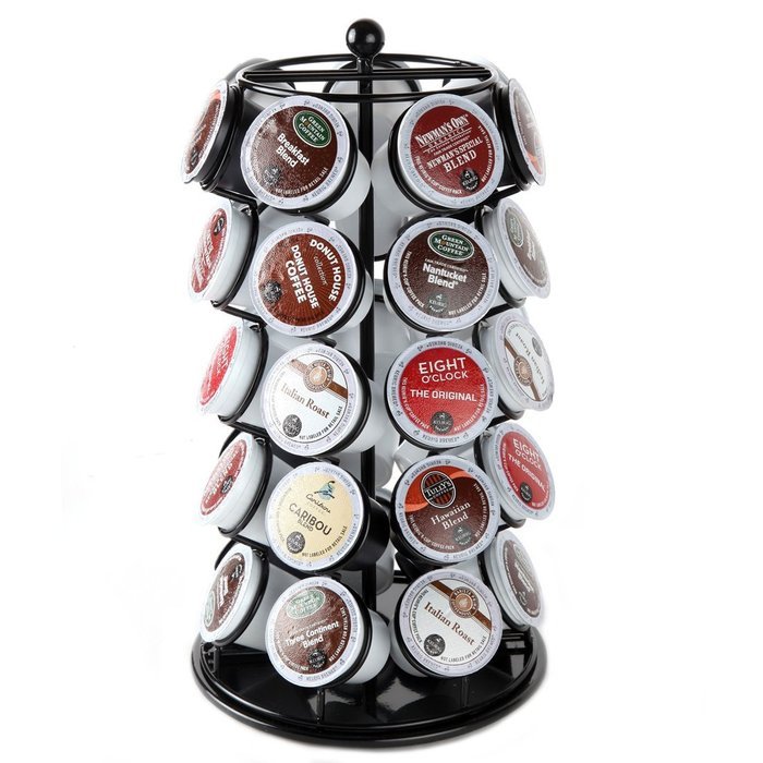 Lily's Home K Cup Holder Carousel for 35 K-Cups in Chrome. K Cup Storage in Style N4