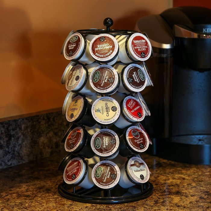 Lily's Home K Cup Holder Carousel for 35 K-Cups in Chrome. K Cup Storage in Style N5