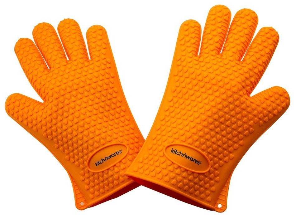 Heat Resistant Silicone Gloves (Orange) - Great for Use In Kitchen Handling All High Temperature Food- Protective... N2