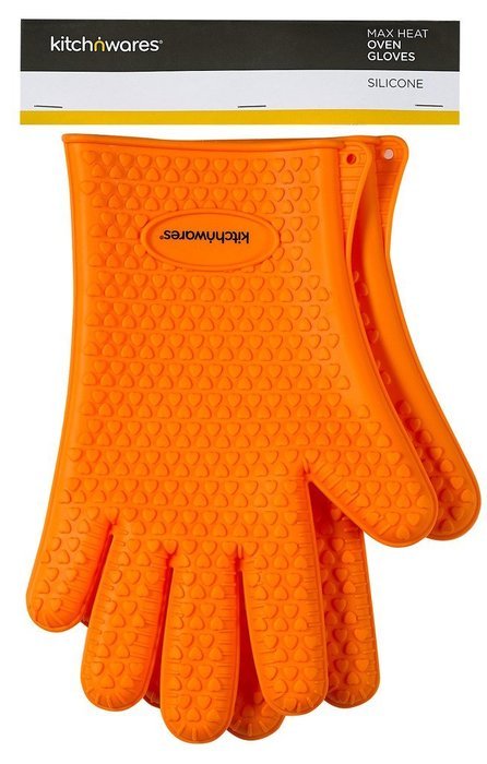 Heat Resistant Silicone Gloves (Orange) - Great for Use In Kitchen Handling All High Temperature Food- Protective... N5