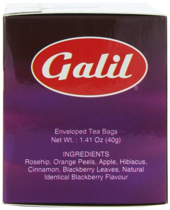 Galil Tea, Blackberry, 20-Count Boxes (Pack of 6) N2