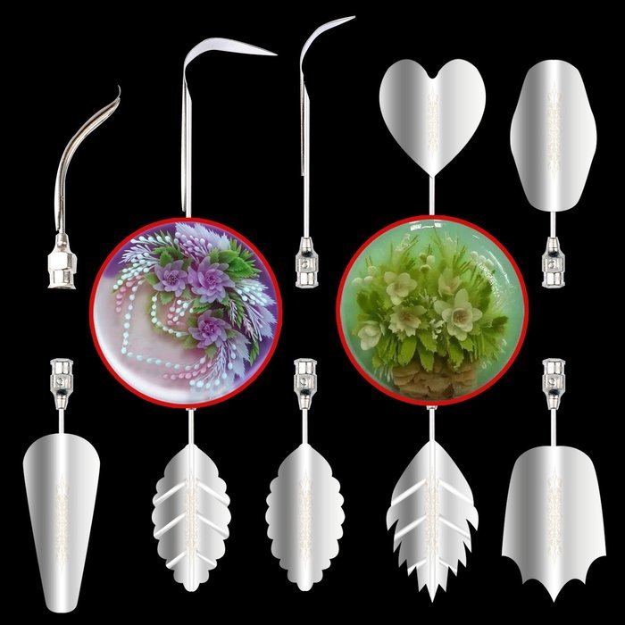 10 PCS Gelatin Art Tools Set -3D Jelly Cake Tools-Create your own unique designs FASTER and EASIER than ever before...