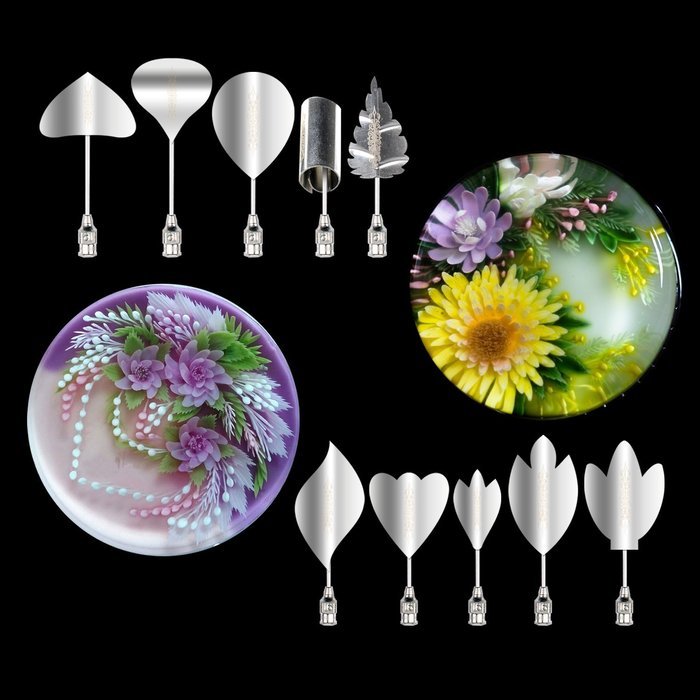 10 PCS Gelatin Art Tools Set -3D Jelly Cake Tools-Create your own unique designs FASTER and EASIER than ever before... N14
