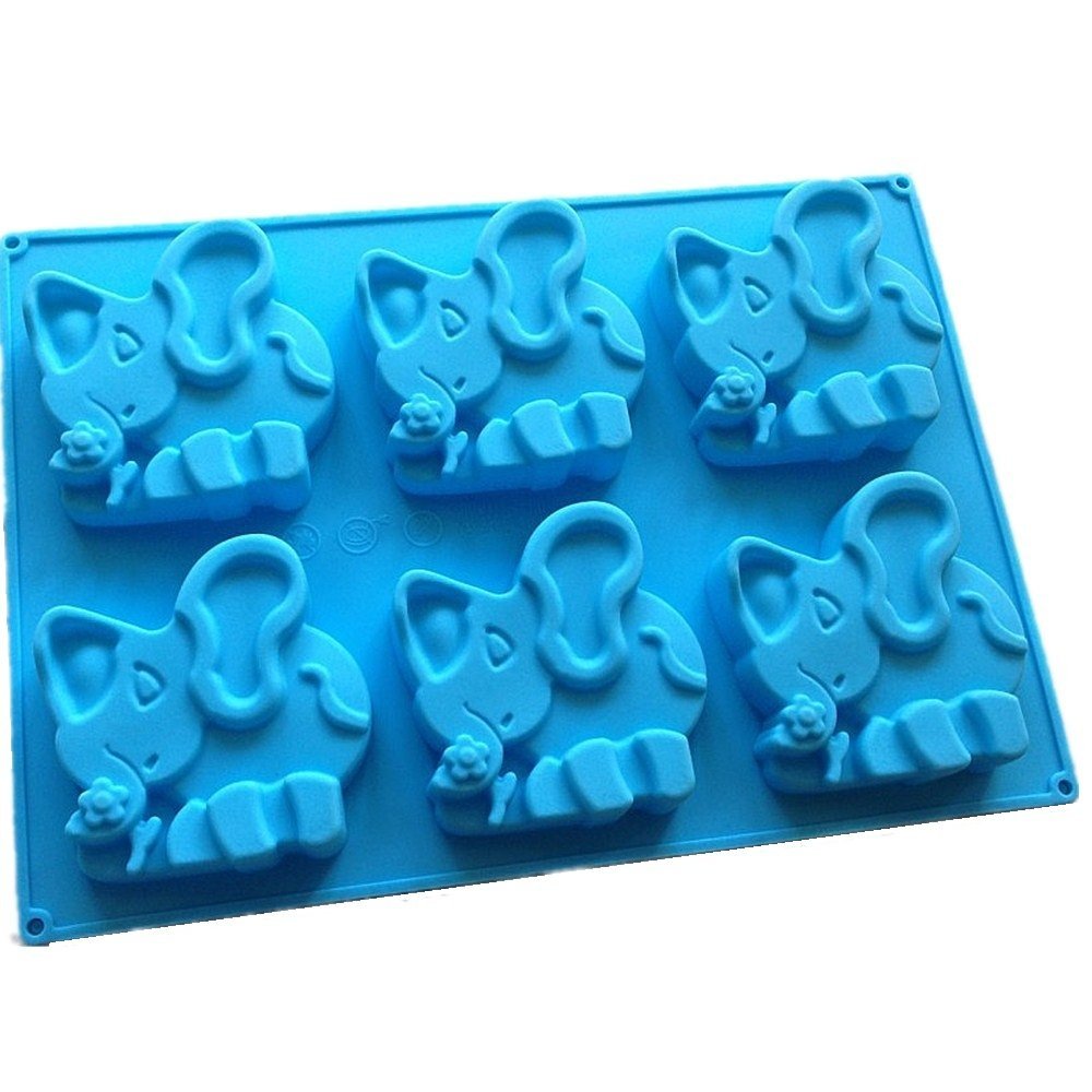 Allforhome(TM) 6 Elephant Muffin Cups Handmade Soap Craft Art DIY Molds ...