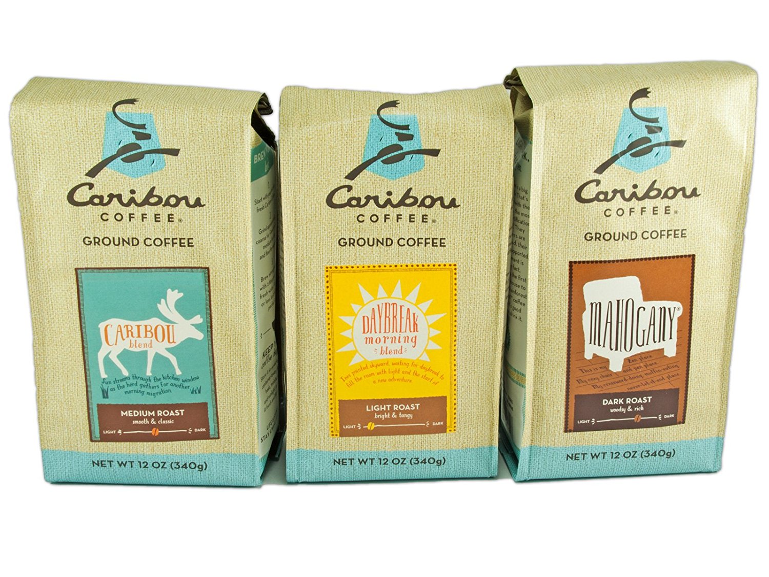 Caribou Coffee Ground 12 Oz Assorted Sampler (Pack of 3) free image ...