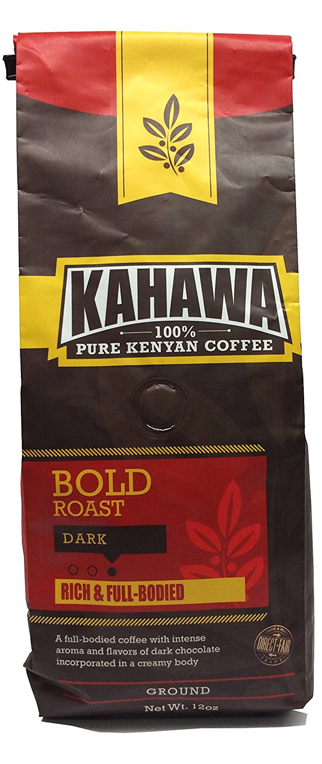KAHAWA Kenya Coffee, Dark Roast, Ground Coffee, 100 Arabica Coffee, Kenya AA, Specialty Coffee