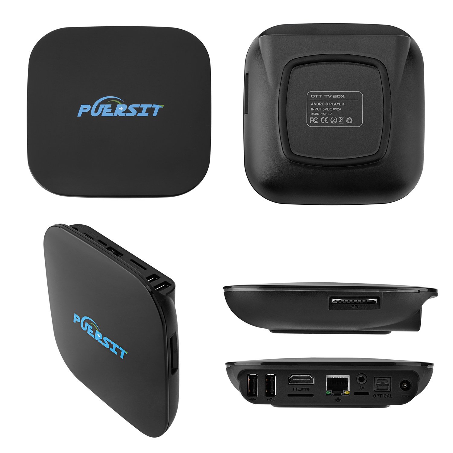 Puersit Q-Box Android TV Box [2GB/16GB] Amlogic S905 Ultra 4K HD Quad ...