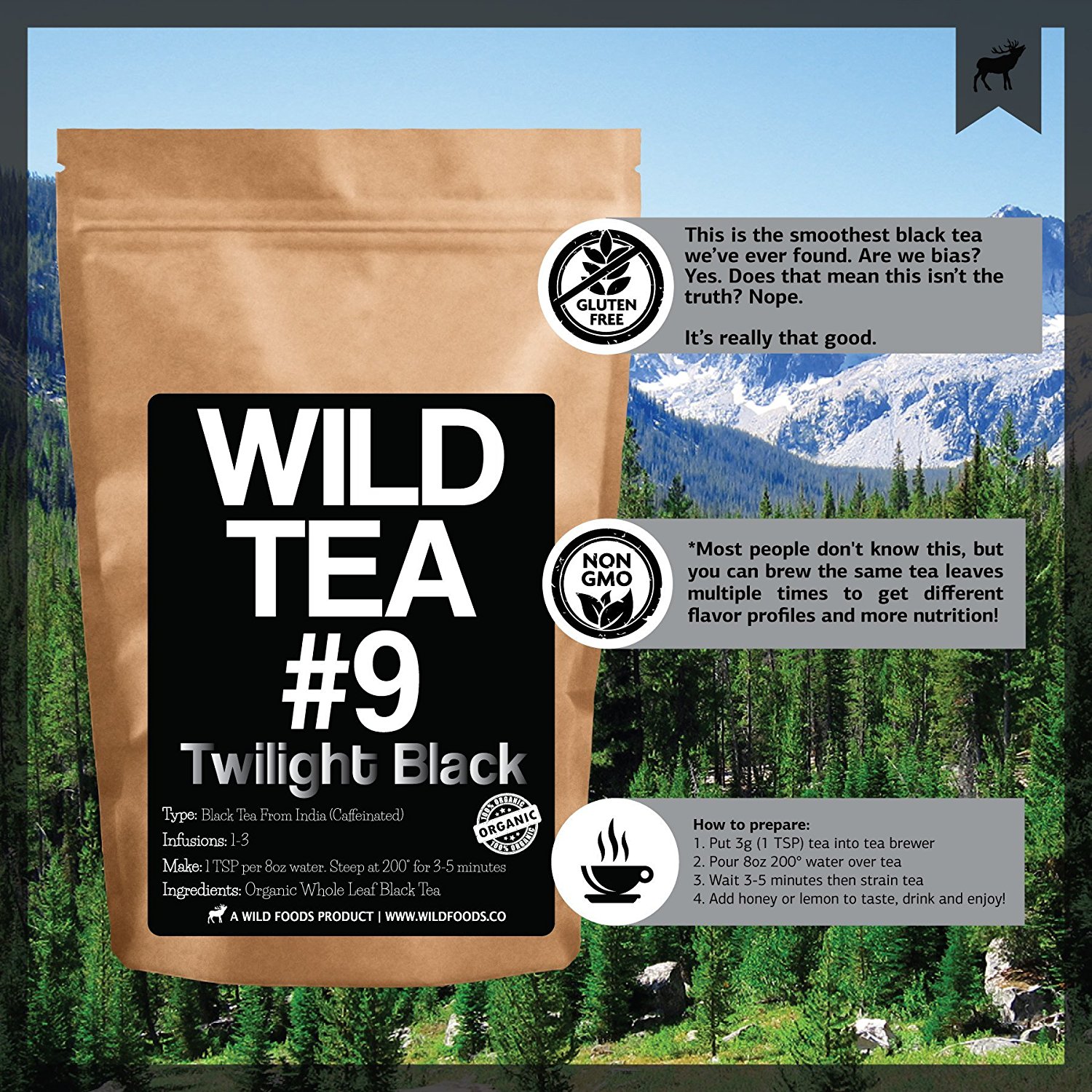 Organic Black Tea From India, Wild Tea 9 Premium Loose Leaf Tea Black