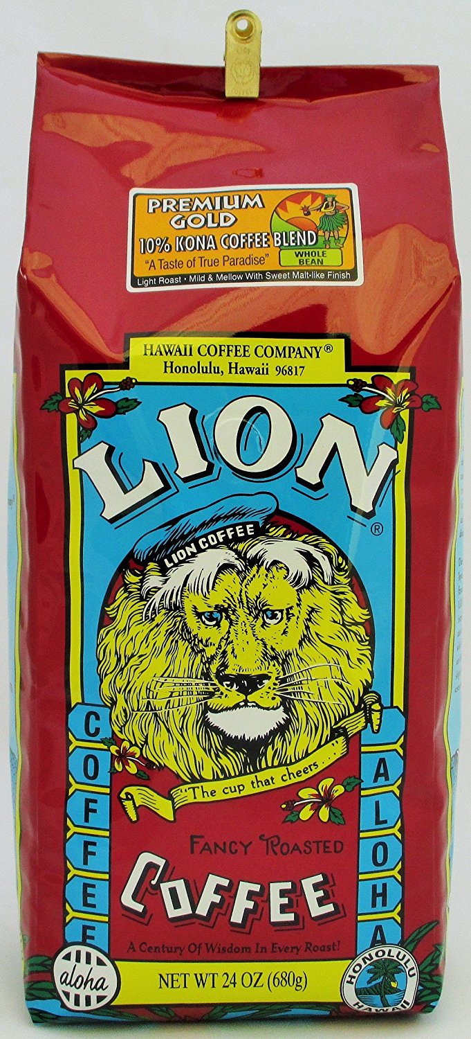 Lion Kona Gold Premium 10 Kona Coffee Blend 24 Oz. Whole Bean free