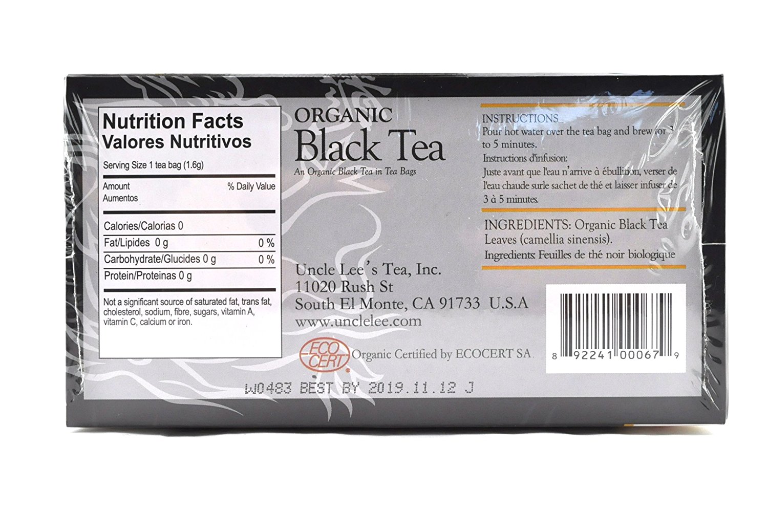 Uncle Lees Organic Black Tea (1) 100 Bag Box N2 free image download
