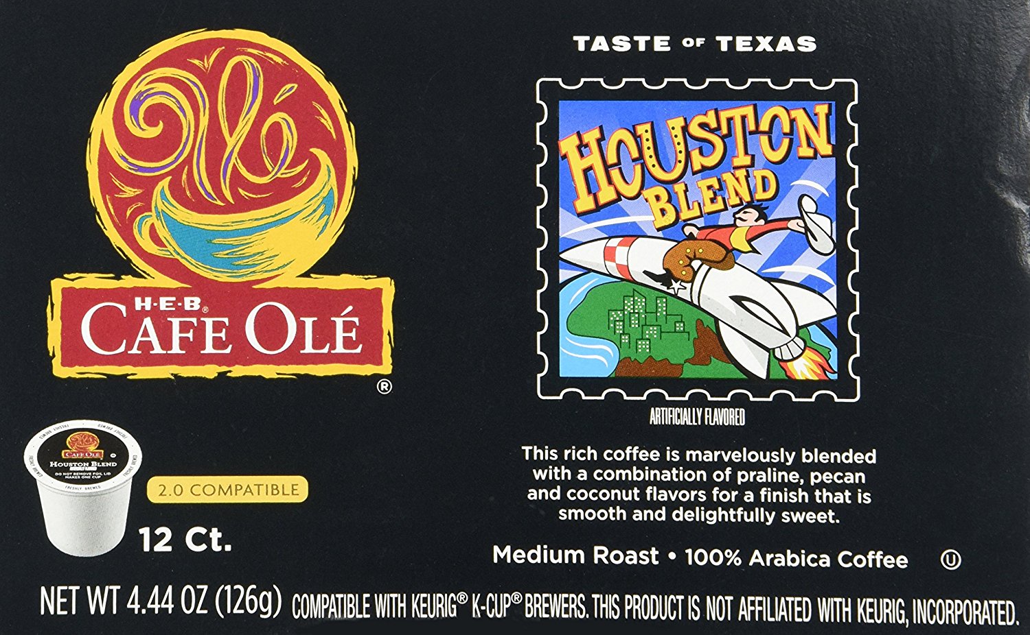 Cafe Ole Taste Of Texas Houston Blend 12 Count K-cups (Pack Of 2) N6 ...