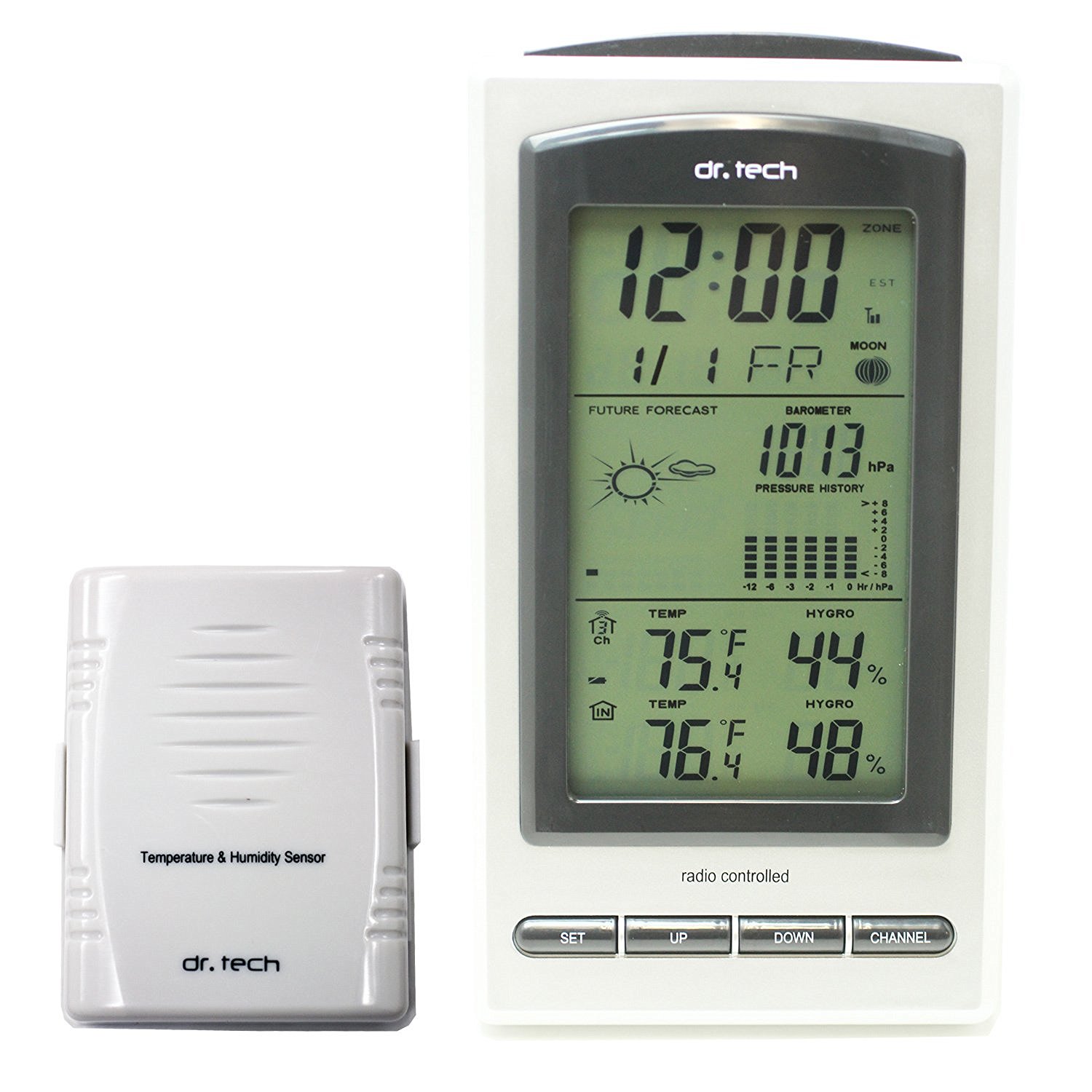 Dr Tech® WF-1070T Wireless Humidity Temperature Weather Station Series ...