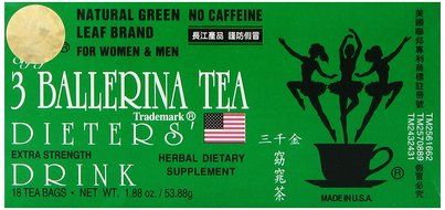3 Ballerina Tea Dieters Drink, Extra Strength, 18-Count Tea Bags