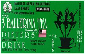 3 Ballerina Tea Dieters Drink, Extra Strength, 18-Count Tea Bags N2