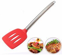 Kingree Silicone Kitchen Utensil Set, Stainless Steel Large Cooking Tool SET - Spoon, Deep Ladle, Spaghetti Spoon... N7