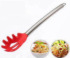 Kingree Silicone Kitchen Utensil Set, Stainless Steel Large Cooking Tool SET - Spoon, Deep Ladle, Spaghetti Spoon... N8