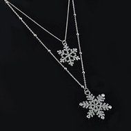 Fashion Women Rhinestone Crystal Snowflake Flower Charm Pendant Necklace Gift N2