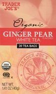 Trader Joe's Organic Ginger Pear White Tea 20 Tea Bags Delicious