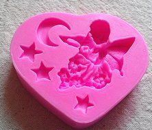 Design 218 Angel Girl Playing the Violin 3D Silicone Fondant Mold, Cake Decoration Tool, Food Grade Material N2