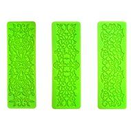 Fanhesheng Set of 3, Little Flowers Embossing Cake Lace Fondant Mold, Rattan Shaped Sugar Veil Cupcake Mat Silicone... N8