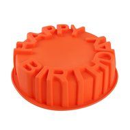 7.5" Round Silicone Cake Mold Pan, Bakeware set, -HAPPY BIRTHDAY- Pparty - Color Varies N2