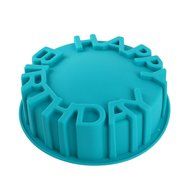 7.5" Round Silicone Cake Mold Pan, Bakeware set, -HAPPY BIRTHDAY- Pparty - Color Varies N3