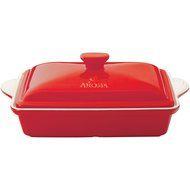 Aroma Housewares Doveware Casserole, 3.0 quart, Ruby Red
