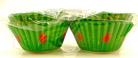 Wilton Holiday Mini Baking Cups,100x,1.5"d X 1"h (Green Snowflake) N3