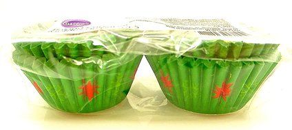 Wilton Holiday Mini Baking Cups,100x,1.5"d X 1"h (Green Snowflake) N4