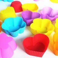 20pcs /Lot, Wholesale 7cm Silicone Cake/pie/pudding/chocolate Mold/cupcake Mold /Baking Mould Bakeware 7colors