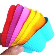 20pcs /Lot, Wholesale 7cm Silicone Cake/pie/pudding/chocolate Mold/cupcake Mold /Baking Mould Bakeware 7colors N2