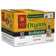 Copper Moon Coffee Fairtrade Organic Rain Forest Reserve Single Cup 100% Compostable, Dark Roast, 10 Count for... N4