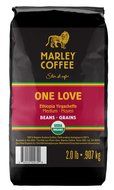 Marley Coffee, Organic Whole Bean Coffee, One Love, 2 Pound