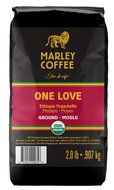 Marley Coffee, Organic Whole Bean Coffee, One Love, 2 Pound N24