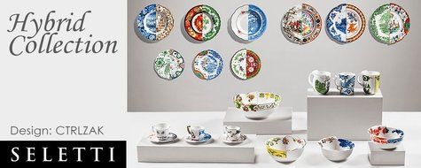 Seletti Hybrid Dorotea Round Tray - Porcelain - 13.78 Inches N4