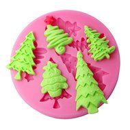 FOUR-C Cake Decor Moulds Christmas Tree Silicone Mold Color Pink