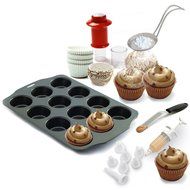 Kitchen Gems Cupcake Baking and Decorating Fun Gift Set Kit - Includes 7 Essential Items for Baking and Decorating...
