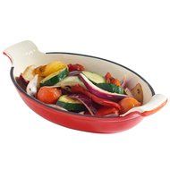 VonShef Cast Iron Dishes Set of 3 Casserole, Gratin and Griddle Set Oven to Table Cookware N5