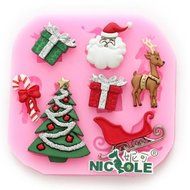 "F0534 Silicone Christmas Reindeer Cake Mould Soap Chocolate Mould" shopping
