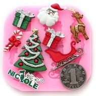"F0534 Silicone Christmas Reindeer Cake Mould Soap Chocolate Mould" shopping N3