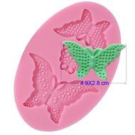2x Lace Shaped Silicone Mold Mould Fondant Cake Decoration Baking Tool Flower Rose Butterfly (Rose+Butterfly) N4