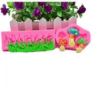 Genenic Baking Tool Chocolate Sugarcraft Cake Decorating Mold Mushroom &amp; Grass Shape Mould