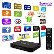 Zoomtak Tplus(T8plus) Android Tv Box Amlogic S812 Quad Core 2G/16GB Kodi 16.1 Netflix streaming media Player with...