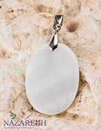 Mary of Bethlehem Abalone Shell Pendant Pearl Madonna Jesus Handmade Amulet 1.2&quot; N3