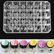 24PCS Icing Piping Nozzles Tips Pastry Cake Cup Sugarcraft Decorating Tool Xmas