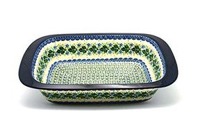 Polish Pottery Baker - Deep Dish with Grip Lip - Ivy Trail