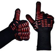 Tinksky BBQ Gloves Cooking Gloves - Pair of 33cm BBQ Grilling Cooking Gloves 932&deg;F Extreme Heat Resistant Gloves... N2